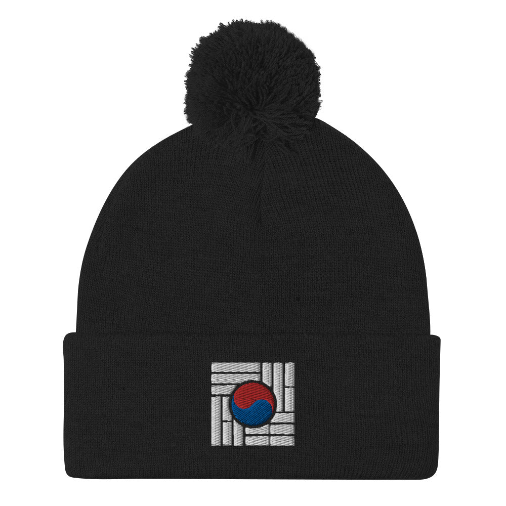 "Korean Flag" Pom-Pom Beanie