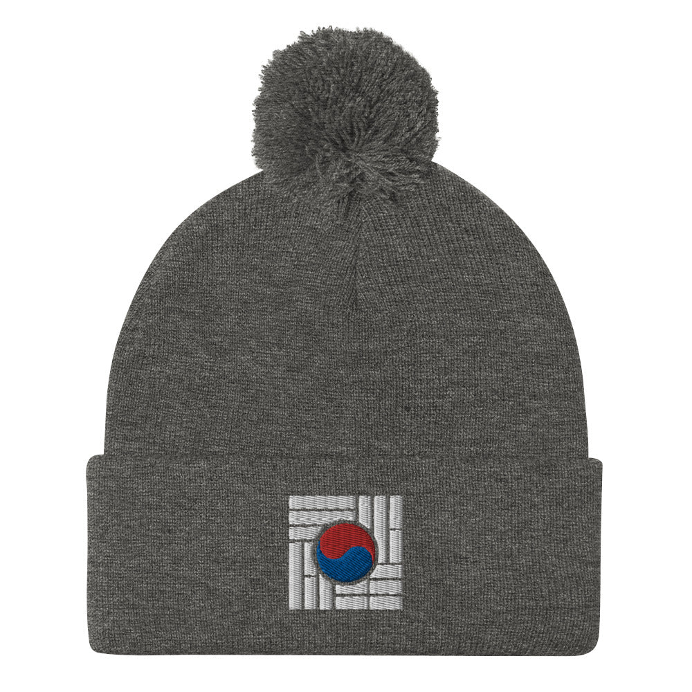 "Korean Flag" Pom-Pom Beanie