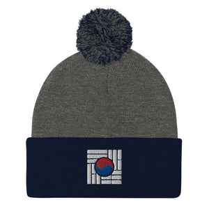 "Korean Flag" Pom-Pom Beanie